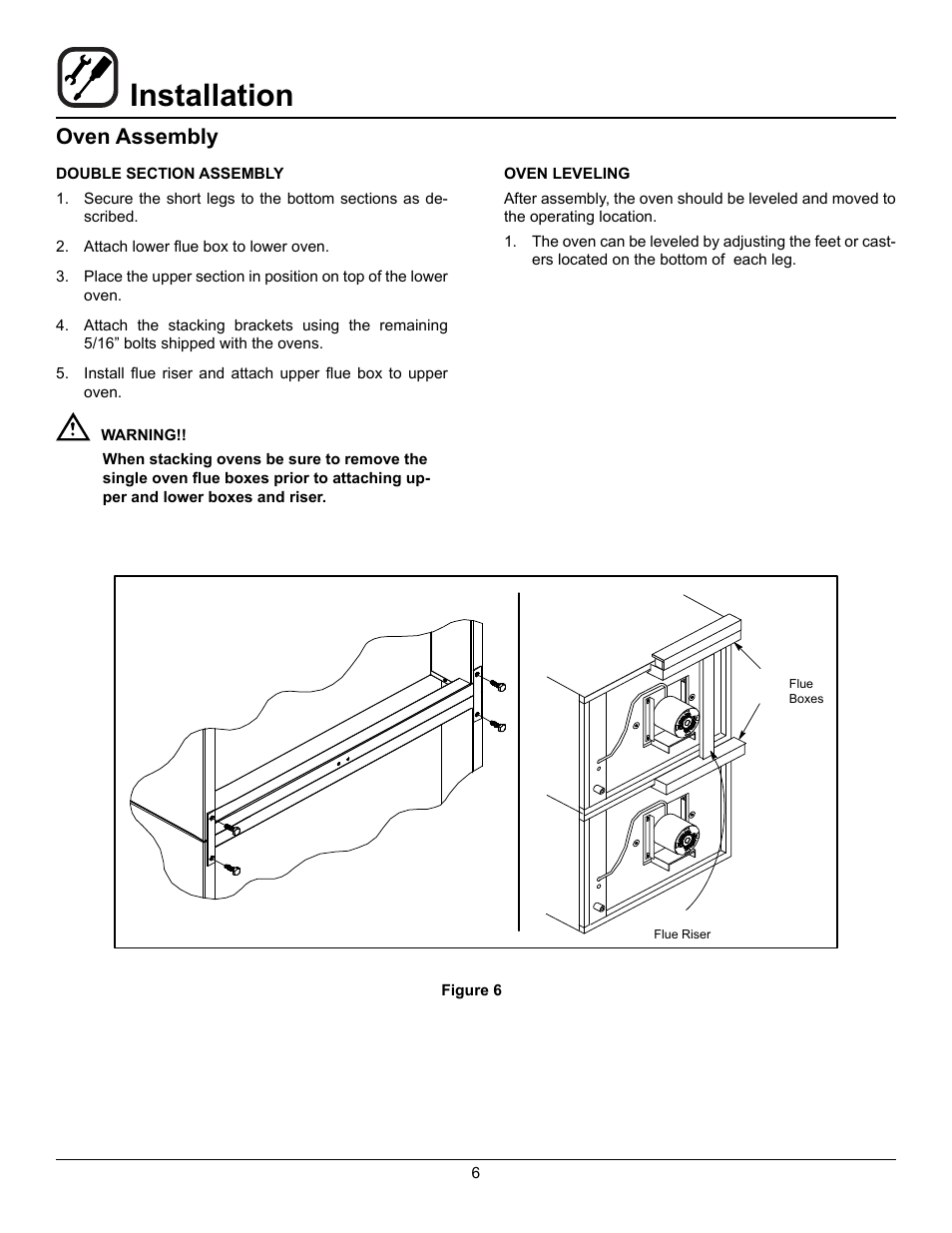 Installation, Oven assembly | Blodgett Mark V-100 XCEL User Manual | Page 8 / 49