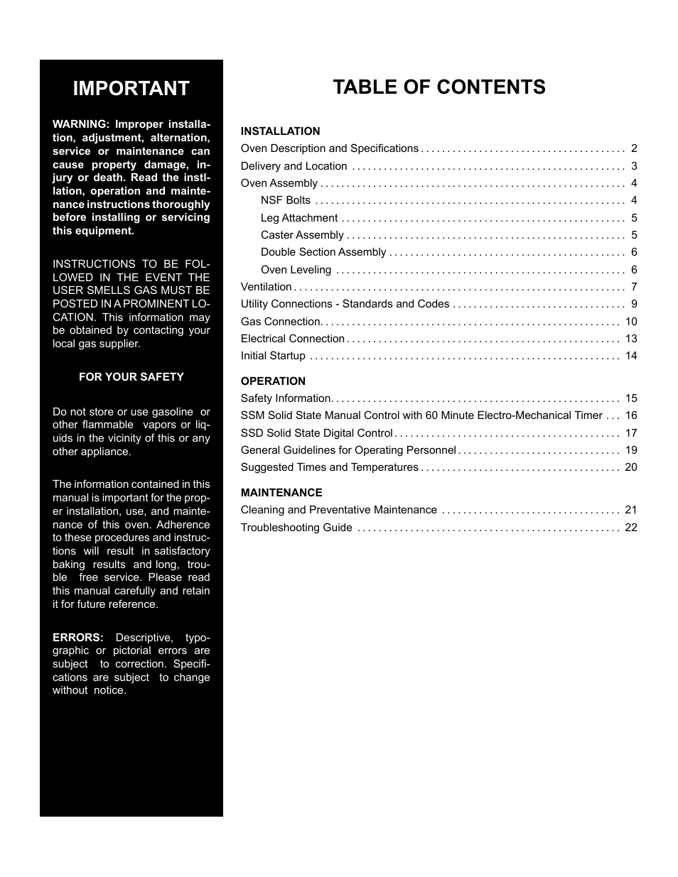 Blodgett ZEPHAIRE-200-G User Manual | Page 3 / 24