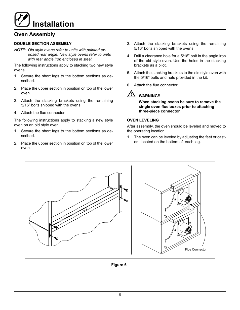 Installation, Oven assembly | Blodgett ZEPHAIRE-200-G User Manual | Page 8 / 24