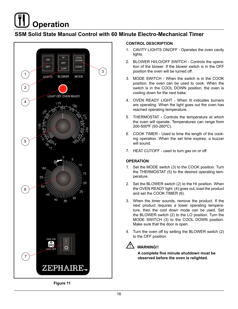 Operation | Blodgett ZEPHAIRE-100-G User Manual | Page 18 / 24