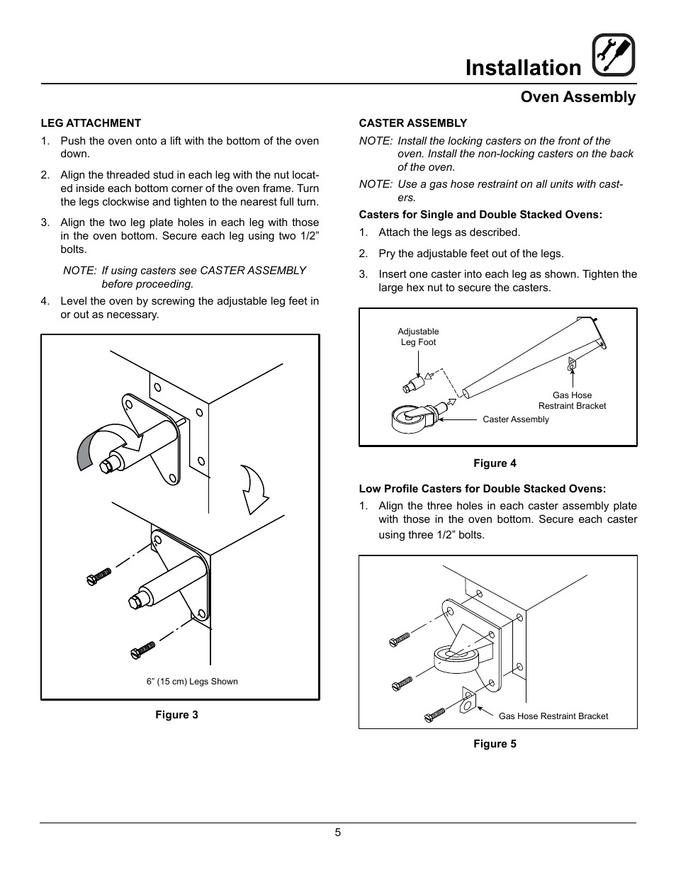 Installation, Oven assembly | Blodgett ZEPHAIRE-100-G User Manual | Page 7 / 24