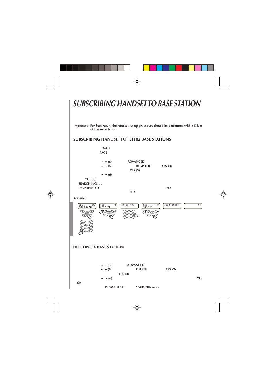 Subscribing handset to base station | Audiovox 4GHz User Manual | Page 11 / 14