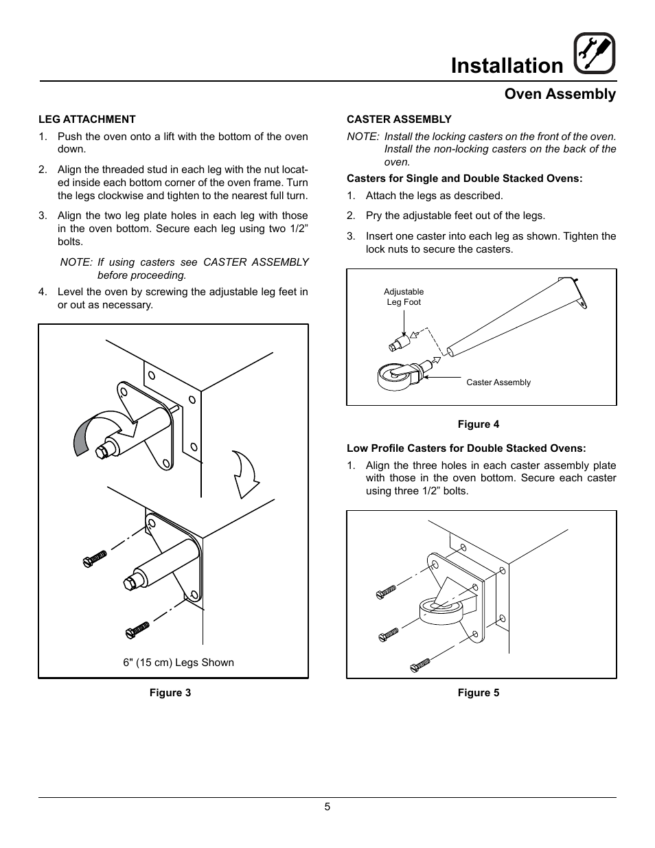 Installation, Oven assembly | Blodgett SHO-100-E User Manual | Page 7 / 15