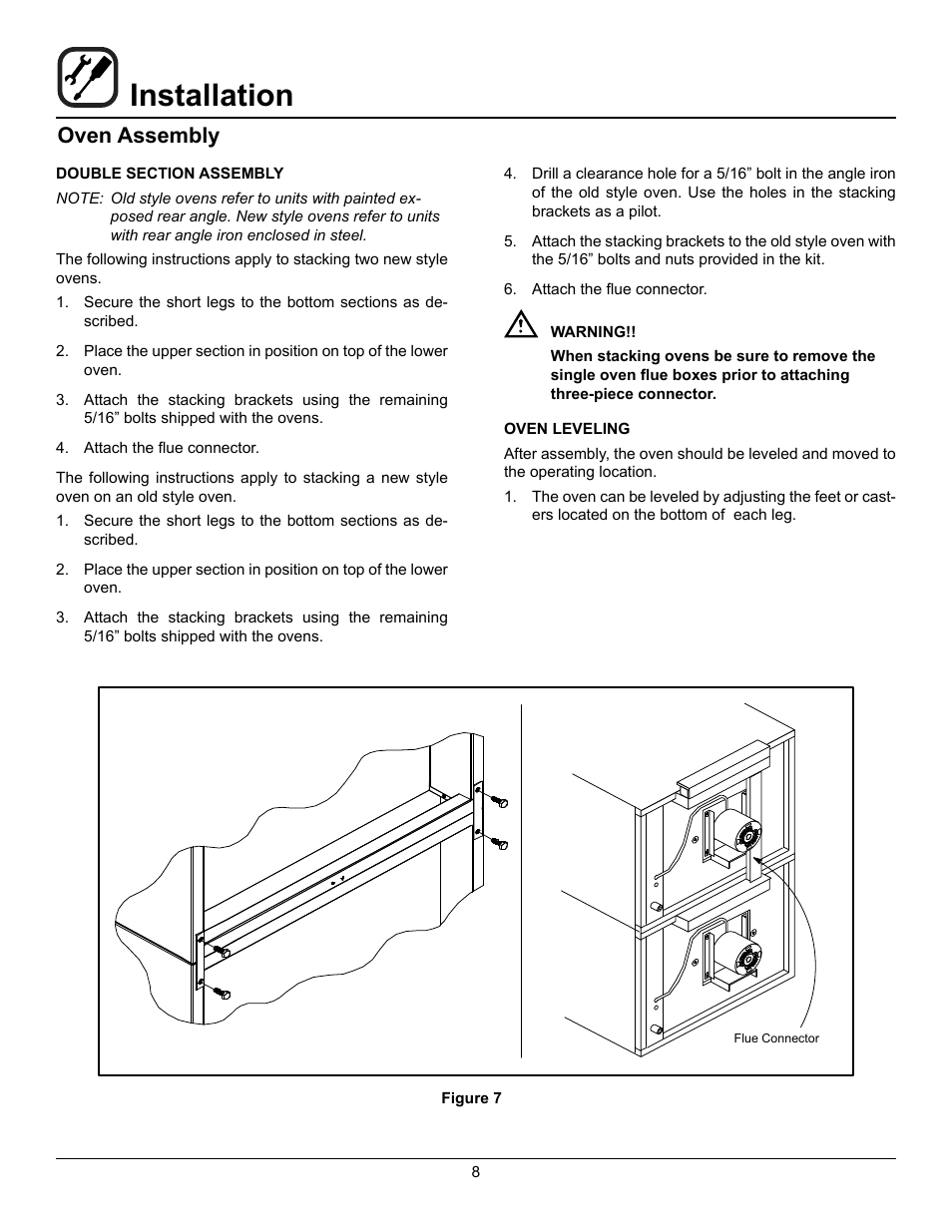 Installation, Oven assembly | Blodgett ZEPHAIRE-200-E User Manual | Page 10 / 17