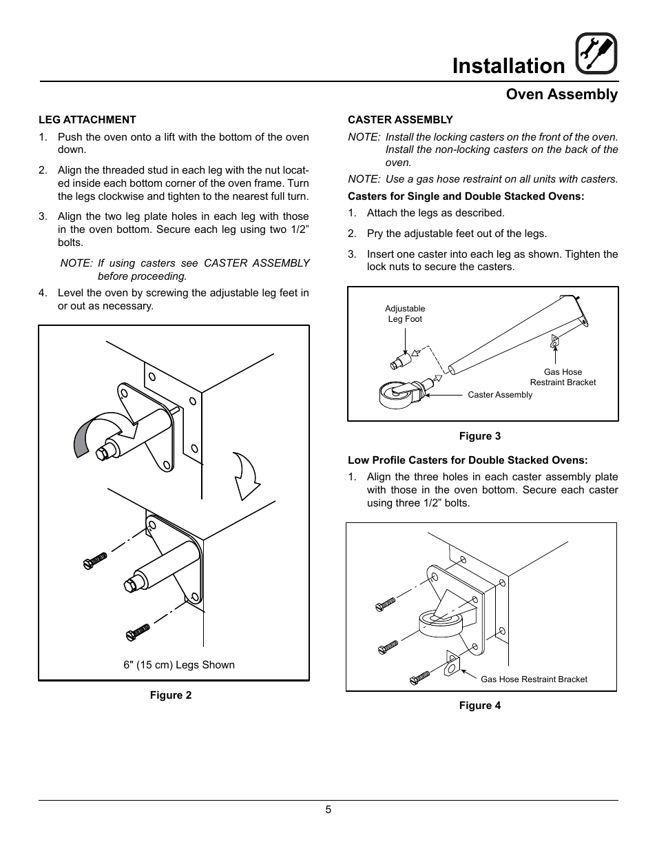 Installation, Oven assembly | Blodgett BDO-100-G-ES User Manual | Page 7 / 22