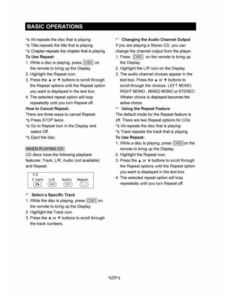Basic operations, S25®s | Audiovox D1530 User Manual | Page 26 / 46