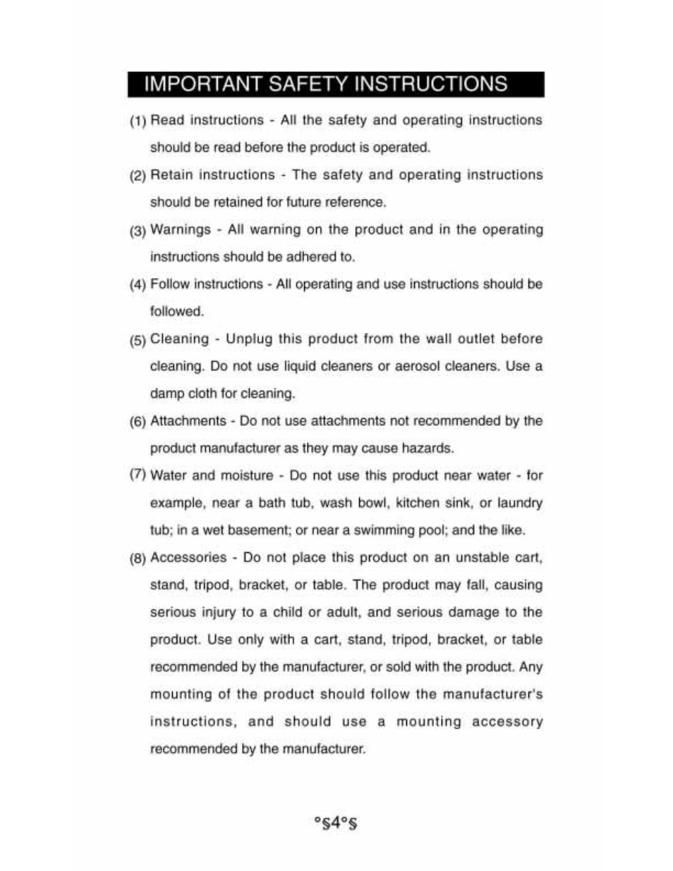 Important safety instructions | Audiovox D1530 User Manual | Page 5 / 46