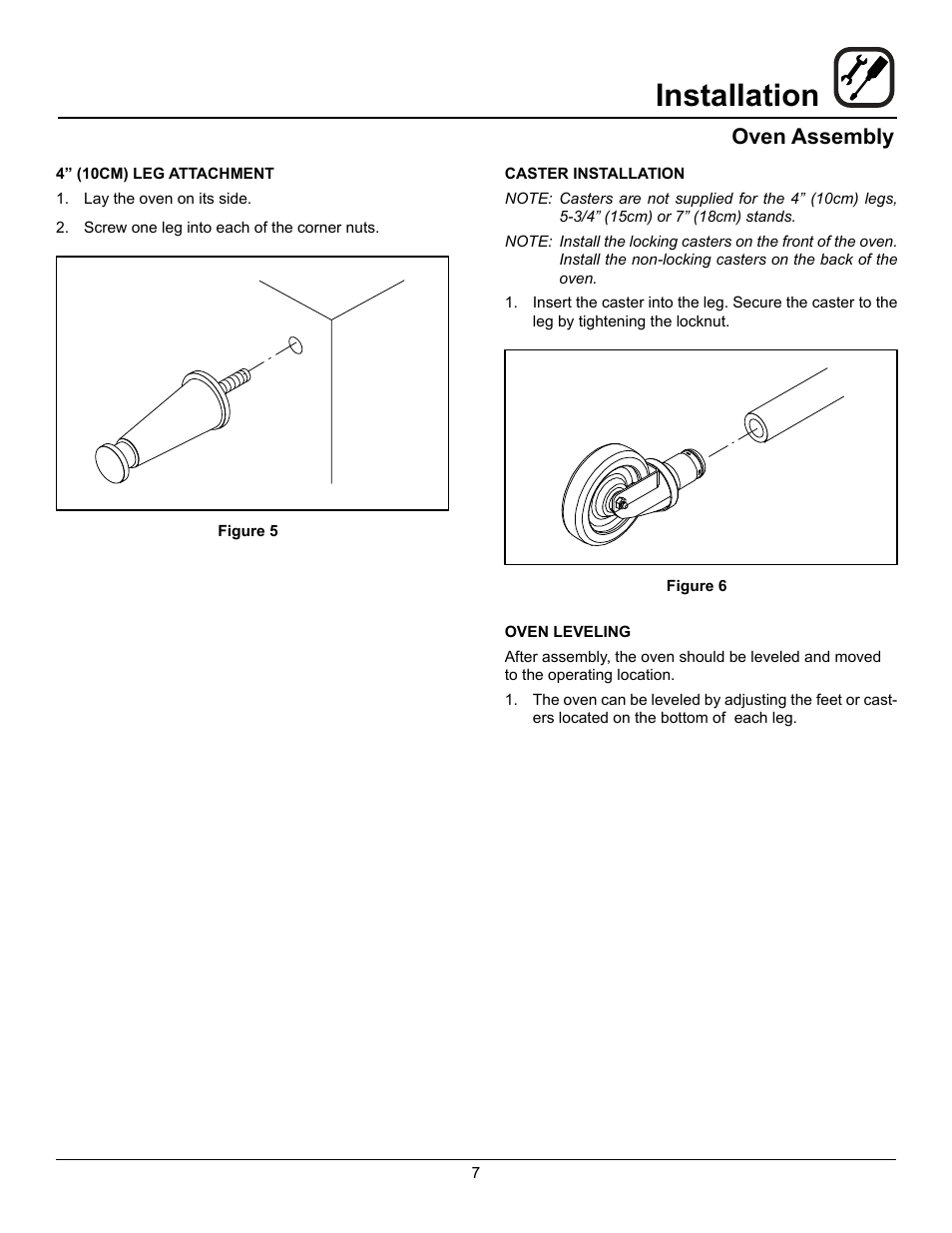Installation, Oven assembly | Blodgett DFG-50 User Manual | Page 9 / 39