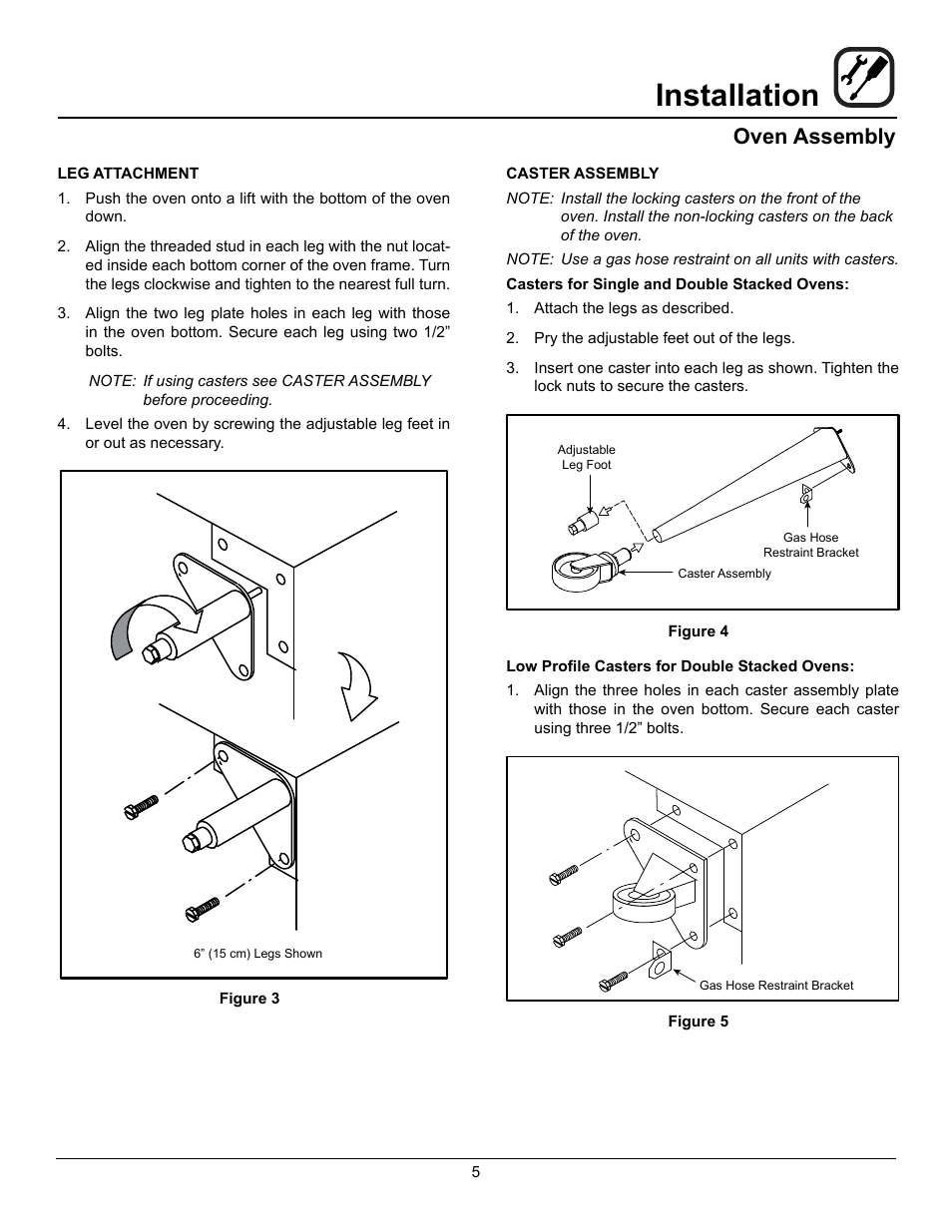 Installation, Oven assembly | Blodgett DFG-200 User Manual | Page 7 / 39