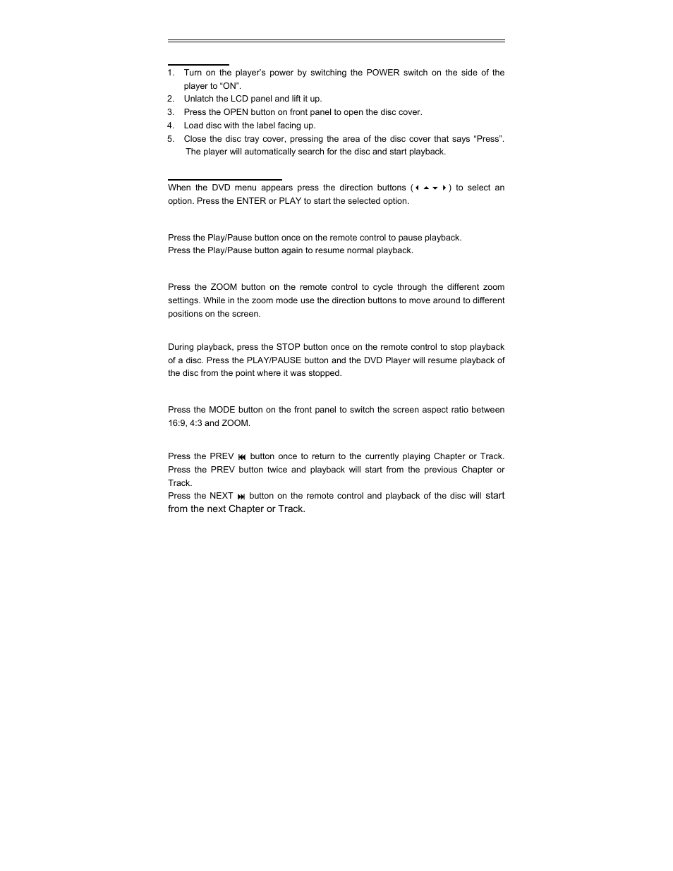 Dvd player operation | Audiovox D2010 User Manual | Page 23 / 33