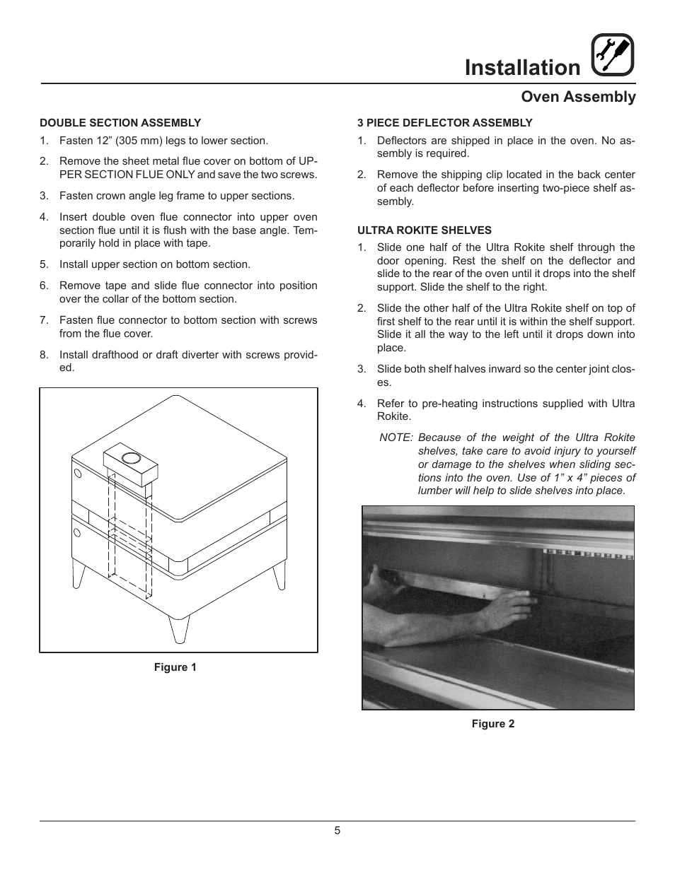 Installation, Oven assembly | Blodgett 1048 User Manual | Page 7 / 20