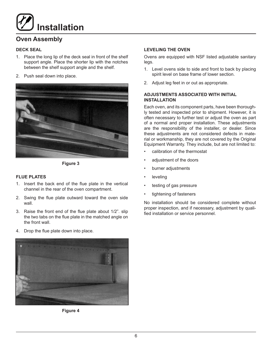 Installation, Oven assembly | Blodgett 1048 User Manual | Page 8 / 20