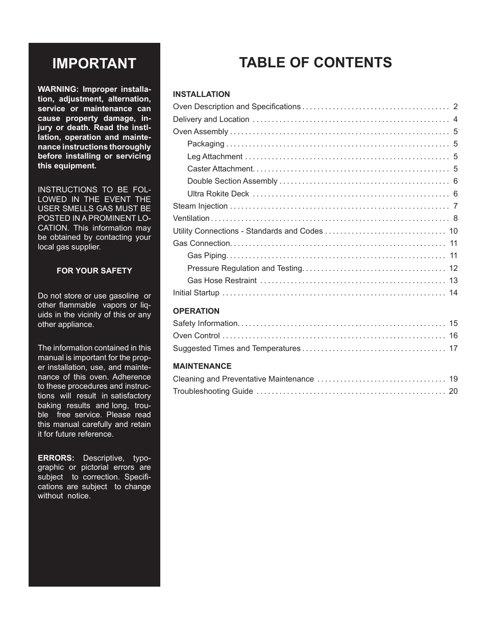 Blodgett 900 SERIES User Manual | Page 3 / 22