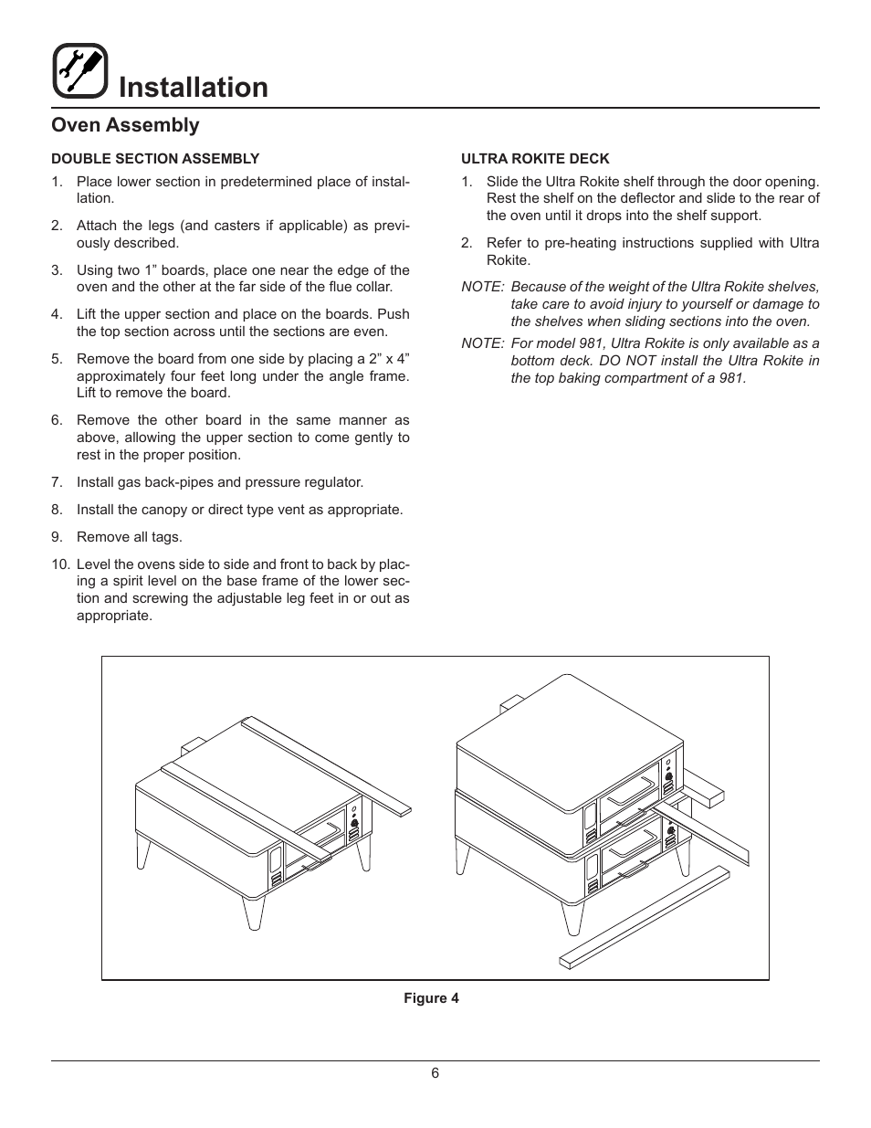 Installation, Oven assembly | Blodgett 900 SERIES User Manual | Page 8 / 22