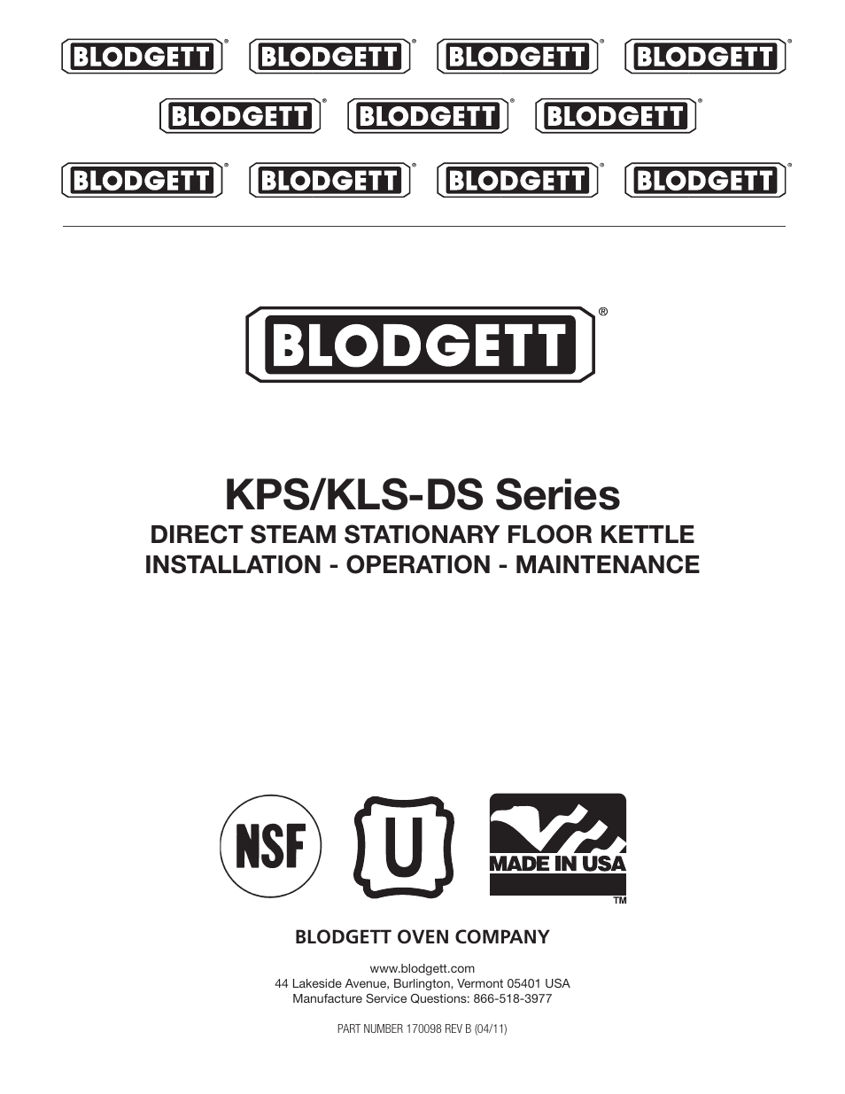 Blodgett KLS-DS Series User Manual | 20 pages
