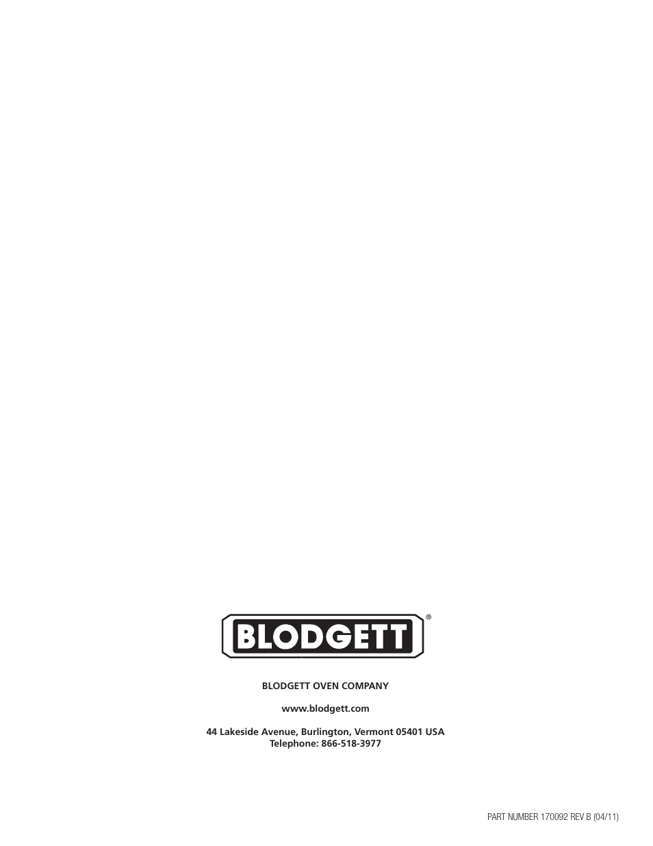 Blodgett KLS-E Series User Manual | Page 24 / 24