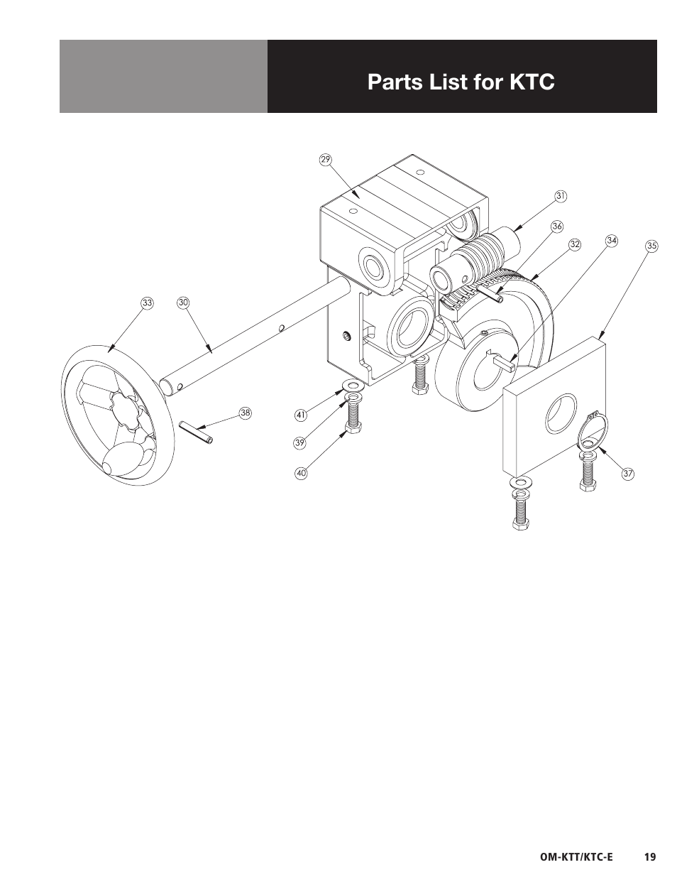 Parts list for ktc | Blodgett KTC-E Series User Manual | Page 21 / 28