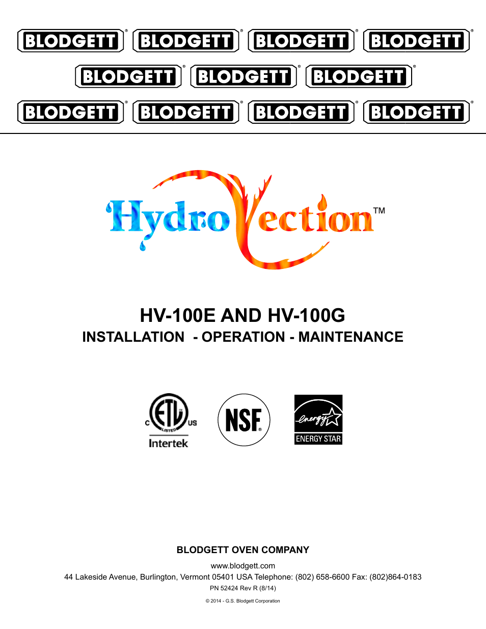 Blodgett HV-100G User Manual | 40 pages