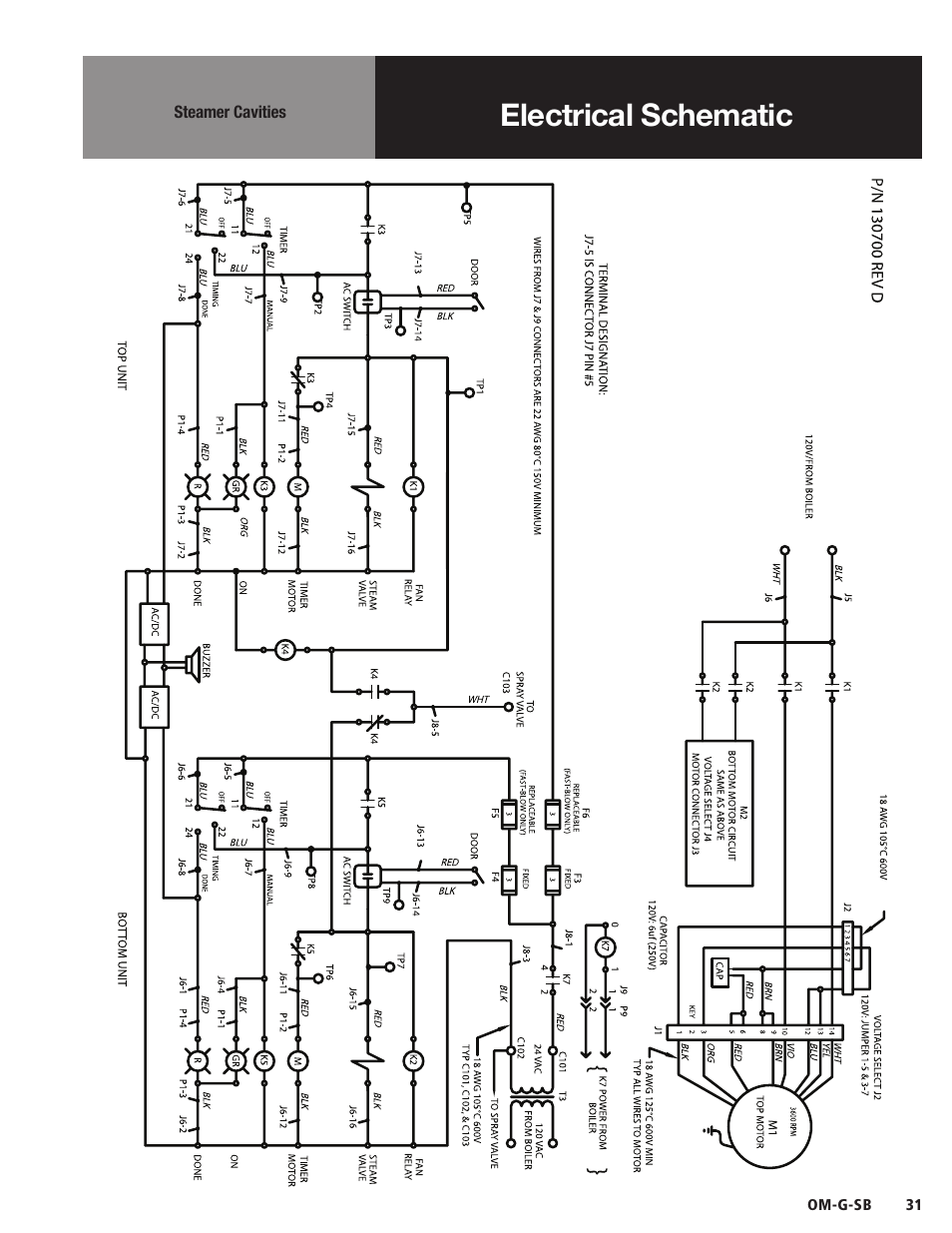 Electrical schematic | Blodgett SB-G Series User Manual | Page 33 / 36