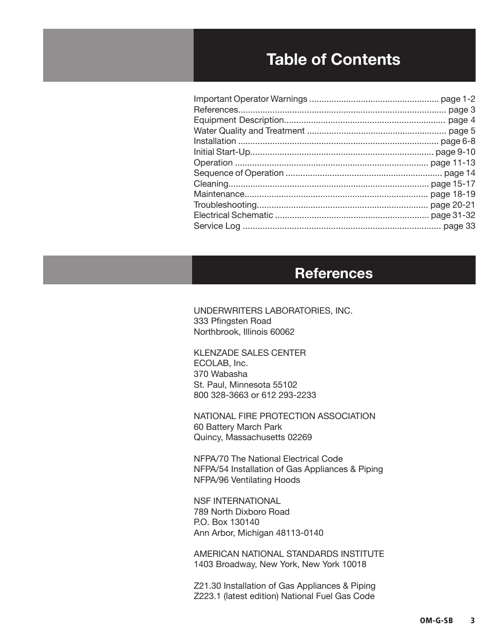 Blodgett SB-G Series User Manual | Page 5 / 36
