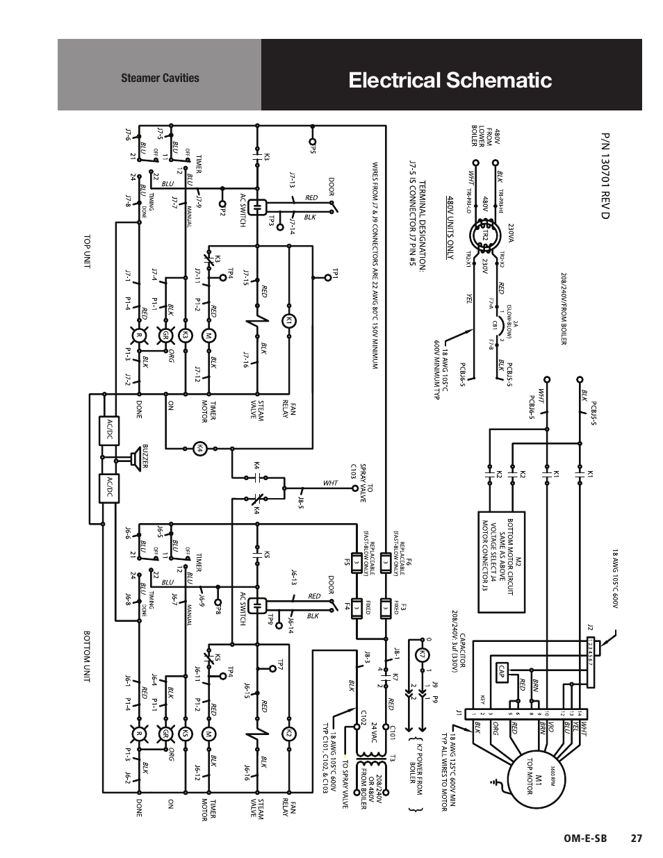 Electrical schematic | Blodgett SB-E Series User Manual | Page 29 / 34