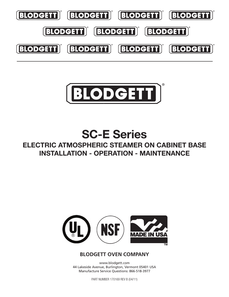 Blodgett SC-E Series User Manual | 24 pages