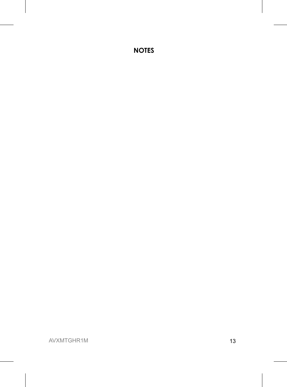 Audiovox AVXMTGHR1M User Manual | Page 13 / 16