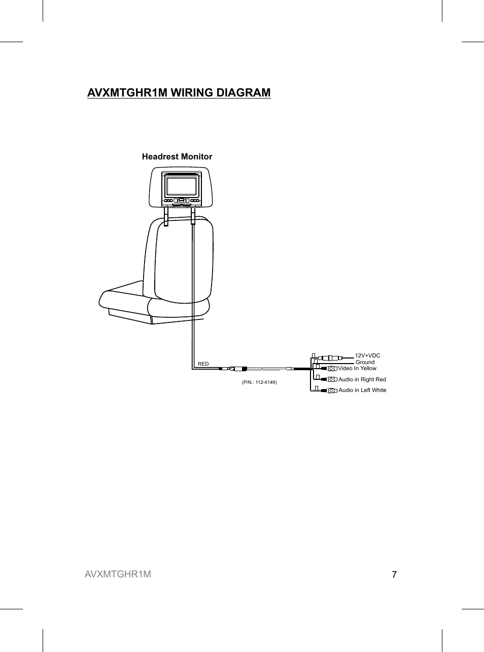 Avxmtghr1m wiring diagram, Avxmtghr1m 7 | Audiovox AVXMTGHR1M User Manual | Page 7 / 16