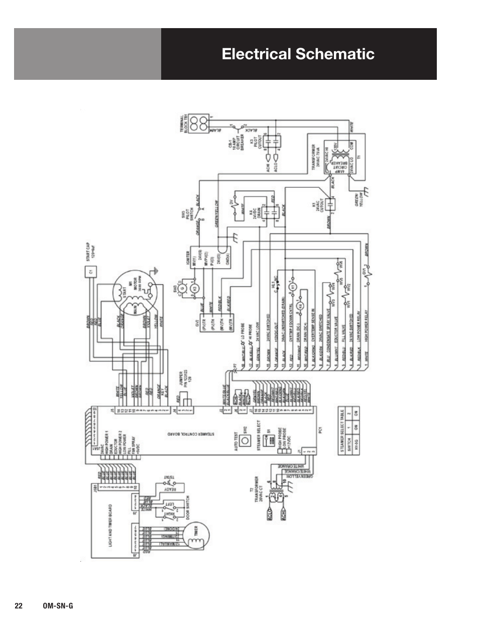 Electrical schematic | Blodgett SN-G Series User Manual | Page 24 / 28