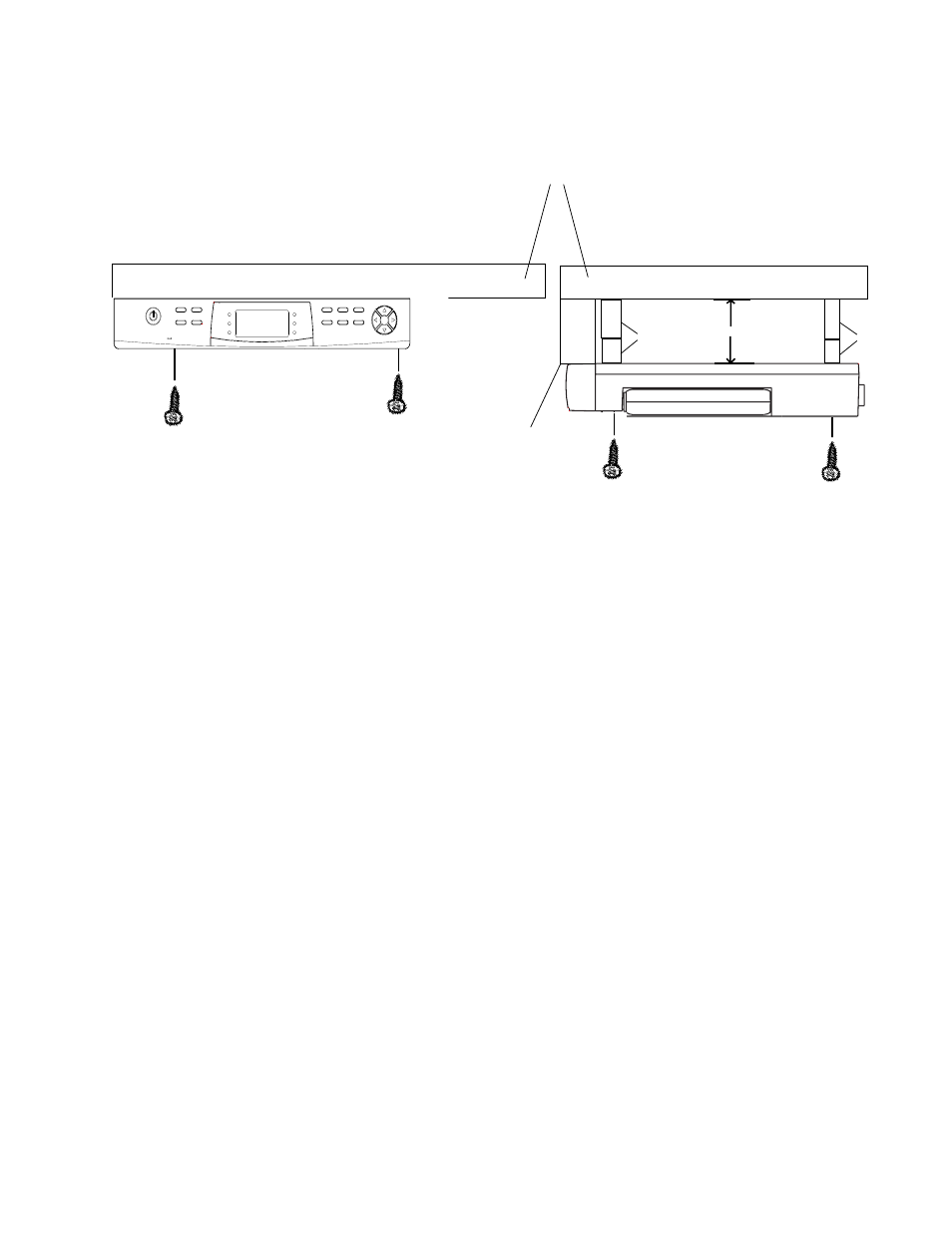 Under cabinet installation, Front view side view | Audiovox VE 640 User Manual | Page 5 / 13