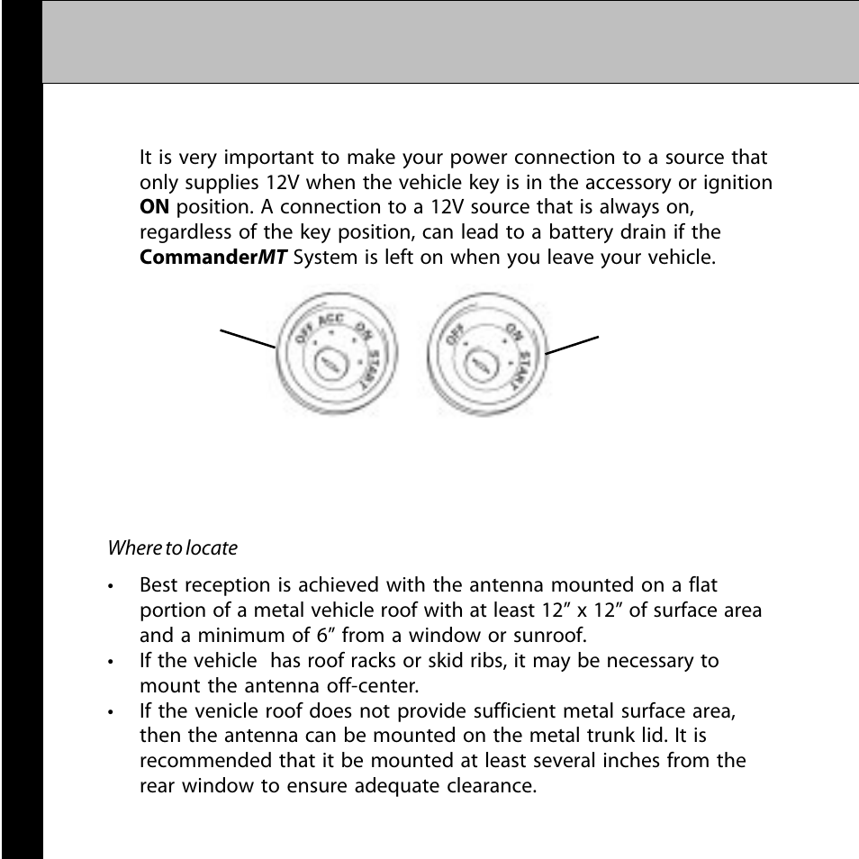 Important, Antenna installation | Audiovox CommanderMT 128-7902A User Manual | Page 10 / 22