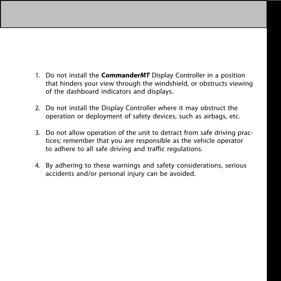 Cautions and warnings | Audiovox CommanderMT 128-7902A User Manual | Page 5 / 22