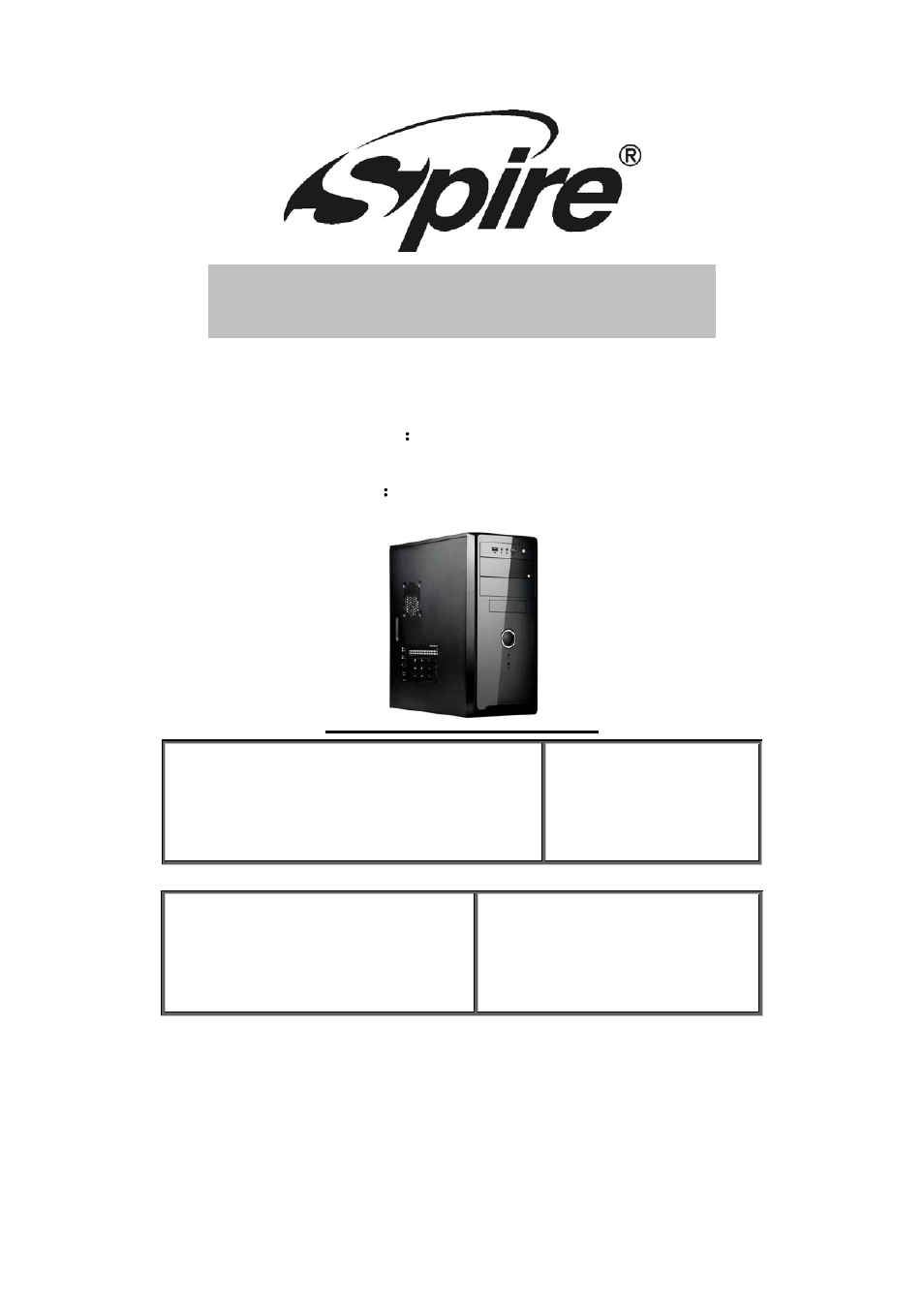 Spire OEM SERIES INCL 420W PSU / OEM1072B-420W-E1 User Manual | 7 pages