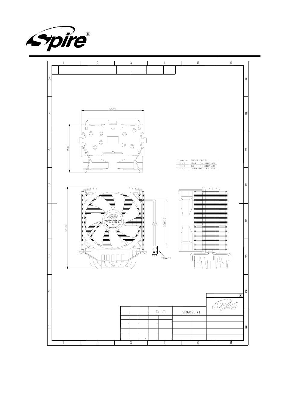 Spire corp, 2 cooler, Version:a/0 page 9 of12 | Spire KEPLER PRO / SP994S1-V1 User Manual | Page 9 / 12