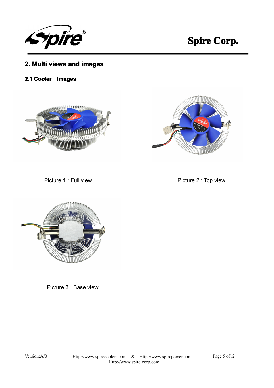 Spire, Spire spire corp. corp. corp. corp | Spire ROTOR REV.4 / SP615S1-V1-PWM User Manual | Page 5 / 12