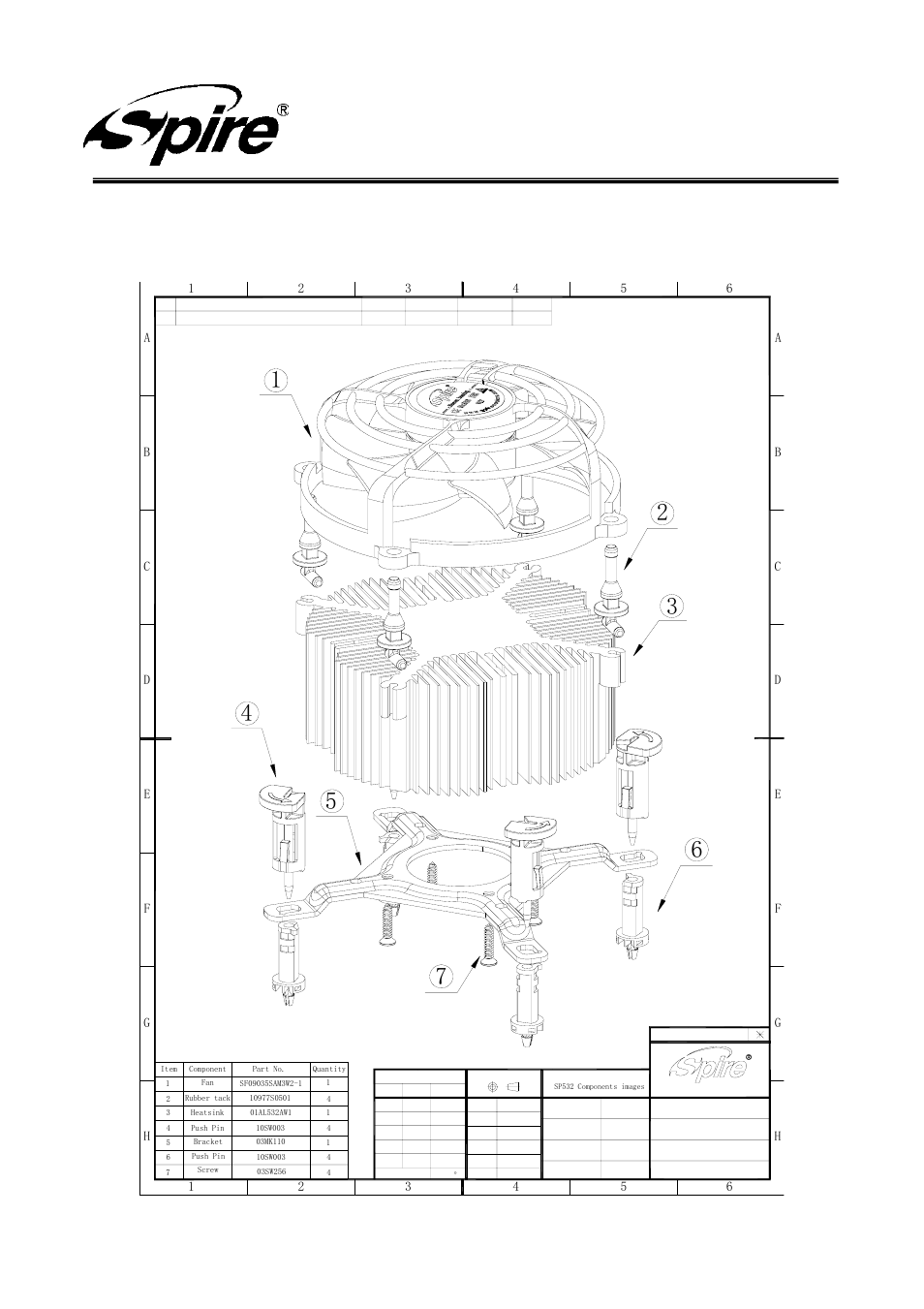 Spire corp, Product drawing, Assembly drawing | Version:a/0 page 8 of13 | Spire STORM 532 / SP532S7 User Manual | Page 8 / 13