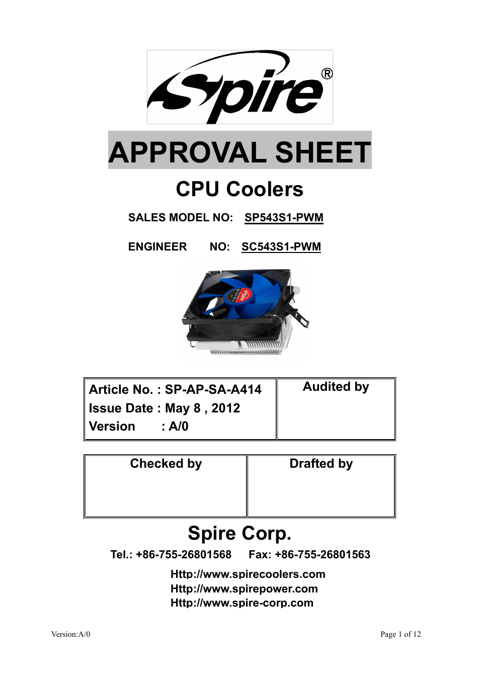 Spire SIGOR IV PWM / SP543S1-PWM User Manual | 12 pages