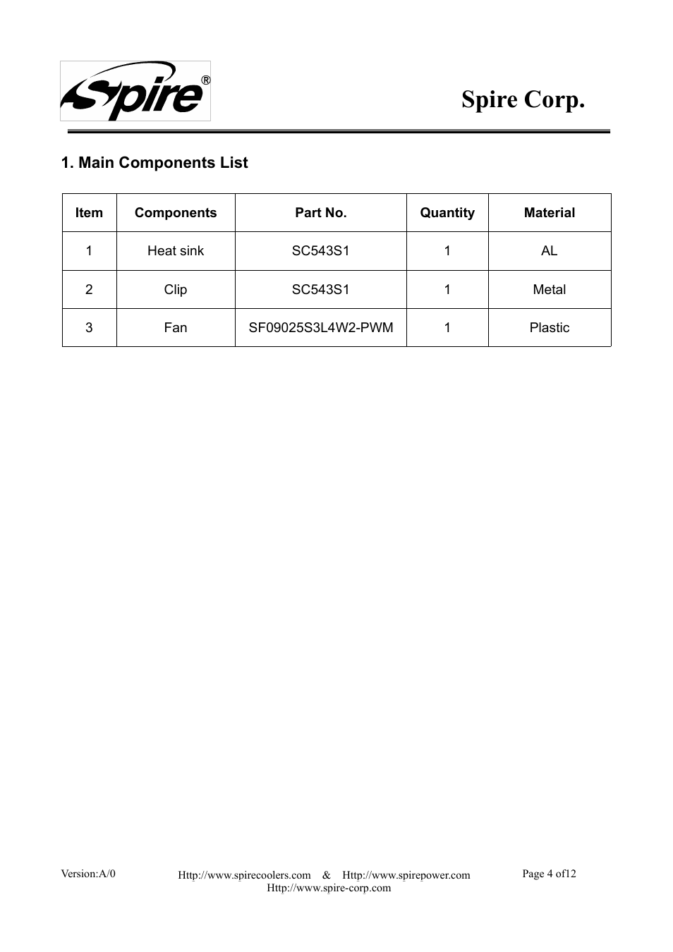 Spire corp | Spire SIGOR IV PWM / SP543S1-PWM User Manual | Page 4 / 12