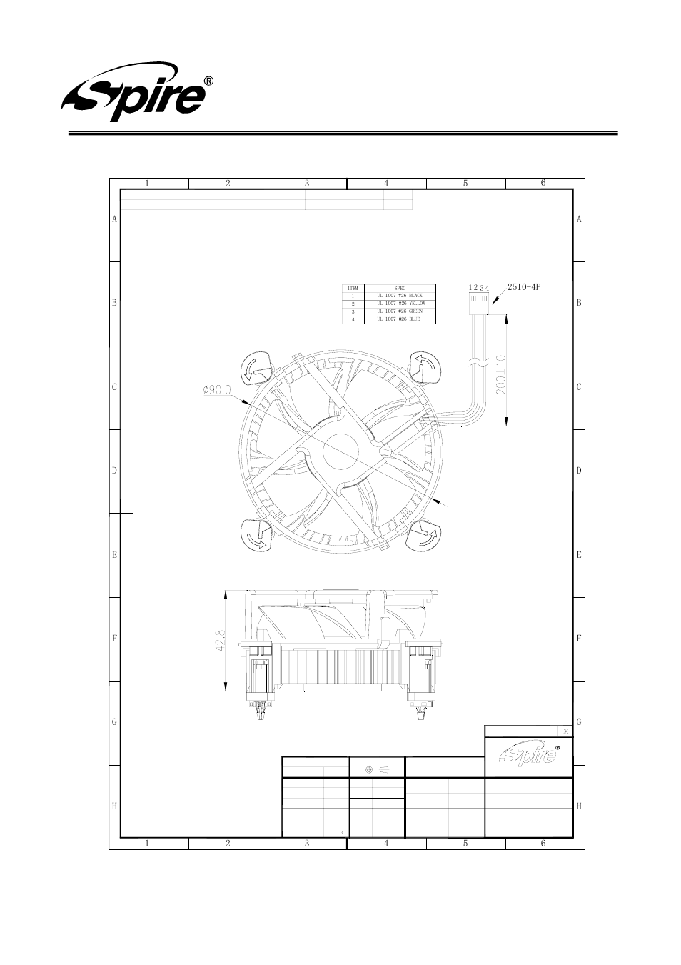 Spire corp, 2 cooler, Version:a/0 page 9 of12 | Spire STARFLOW 533 PWM / SP533S7-PWM User Manual | Page 9 / 12