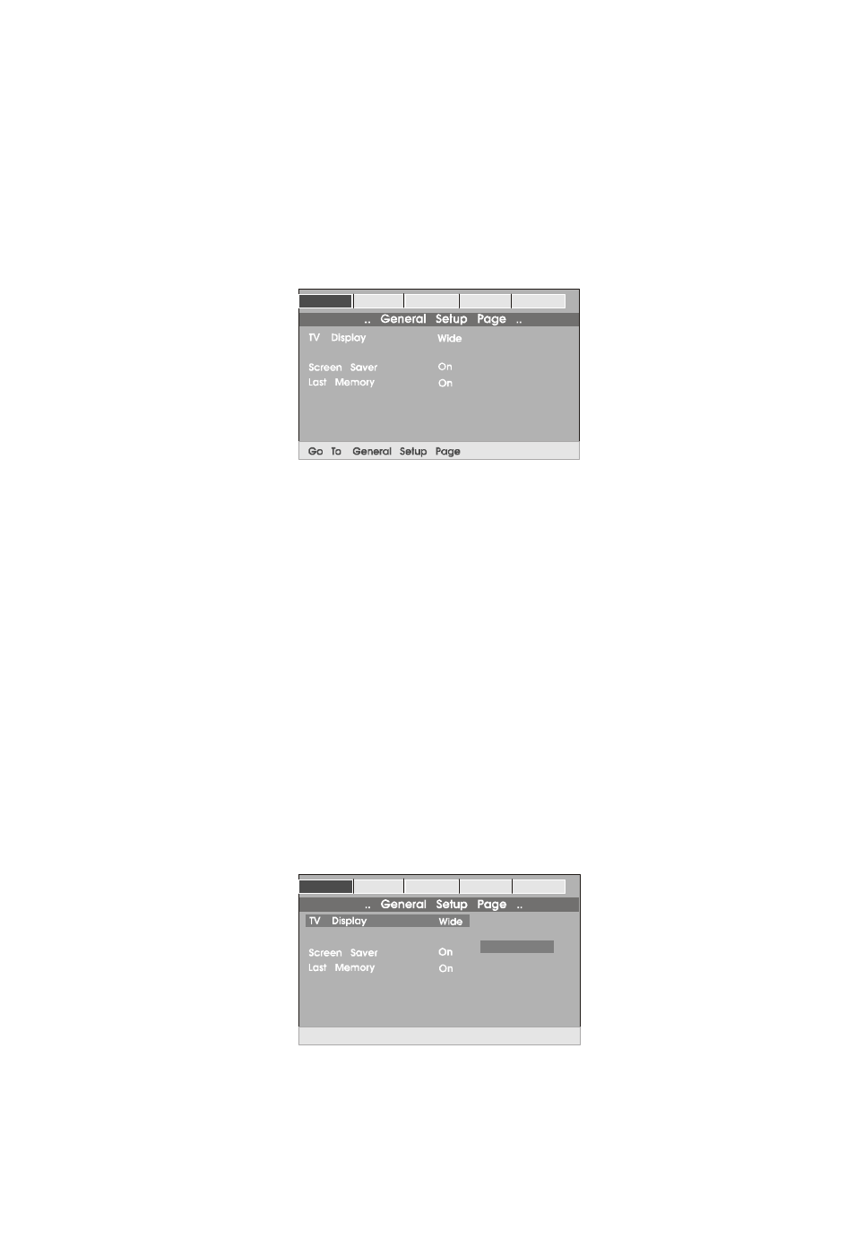 Tv display screen display main setup menu screen | Audiovox D1888 User Manual | Page 8 / 30