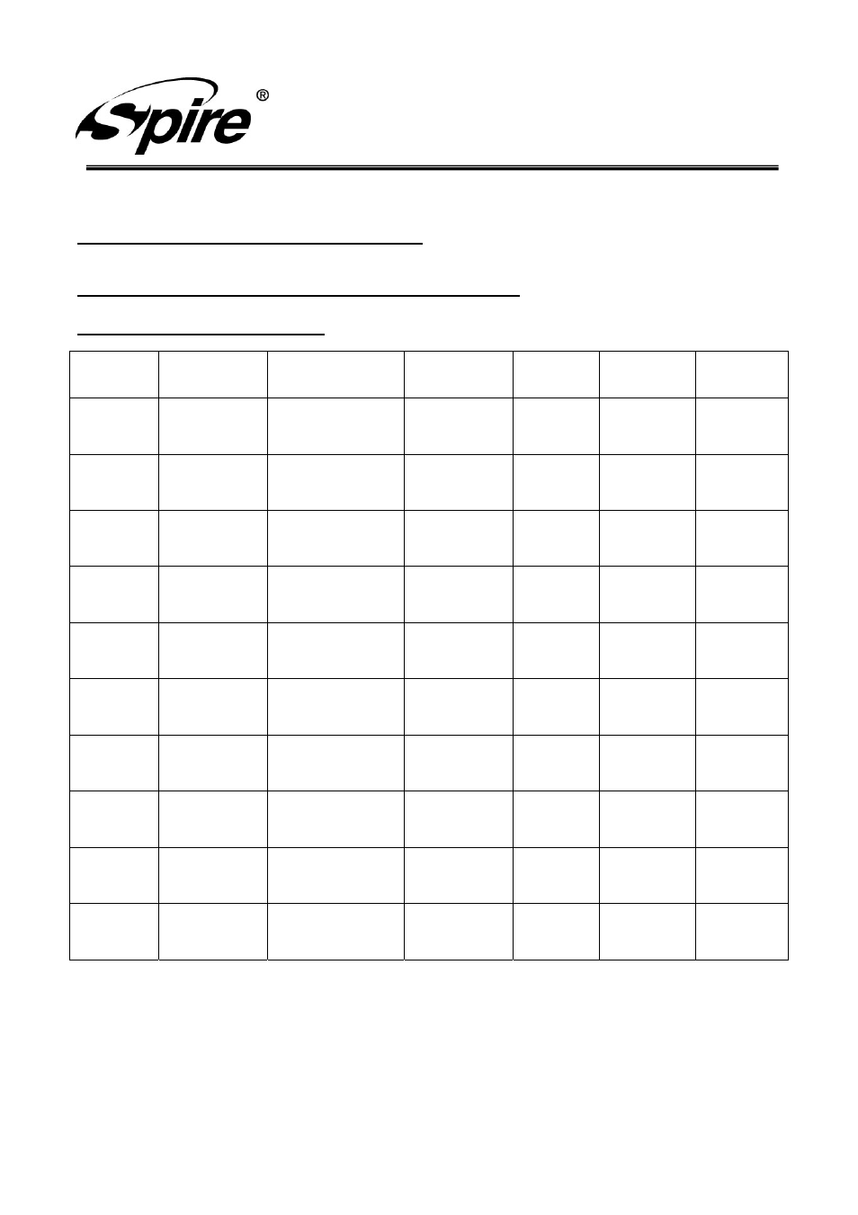 Spire corp, Approval sheet revisement record | Spire QUADRO 3000 PWM / SP556S0-PWM User Manual | Page 2 / 12