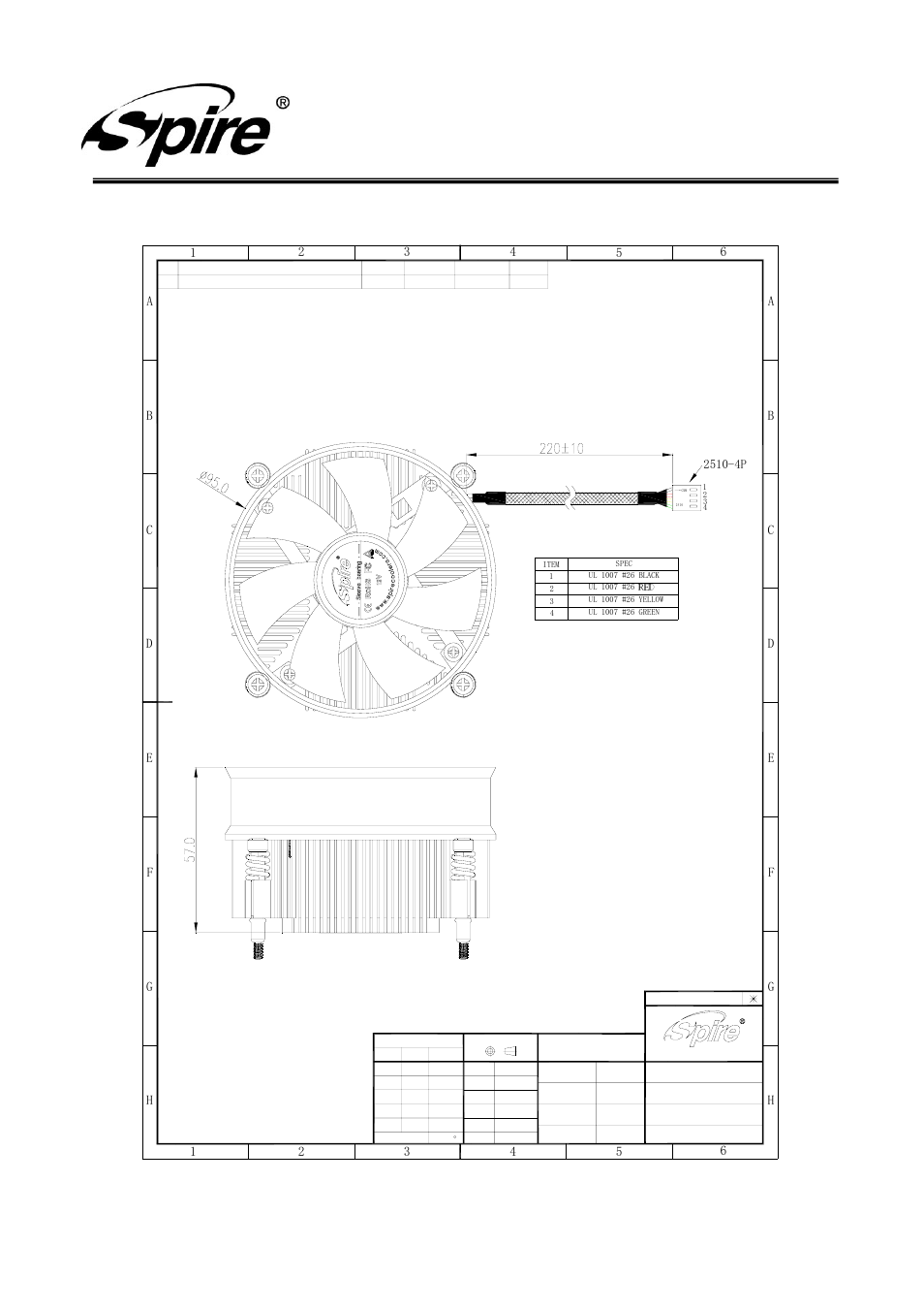 Spire corp, 2 cooler, Version:a/0 page 9 of12 | Spire QUADRO 3000 PWM / SP556S0-PWM User Manual | Page 9 / 12