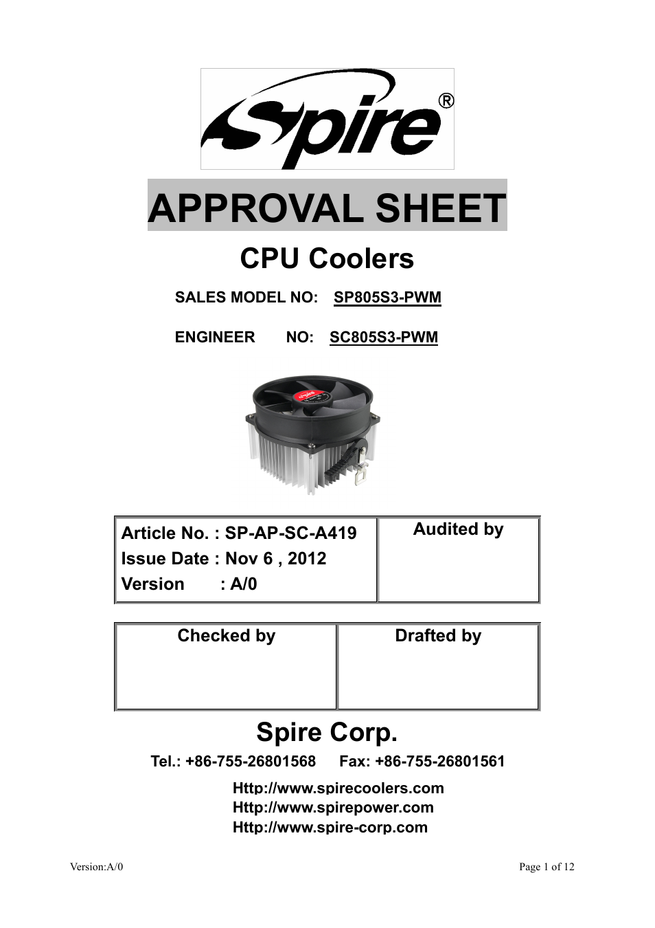 Spire COOLREEF PRO PWM / SP805S3-PWM User Manual | 12 pages