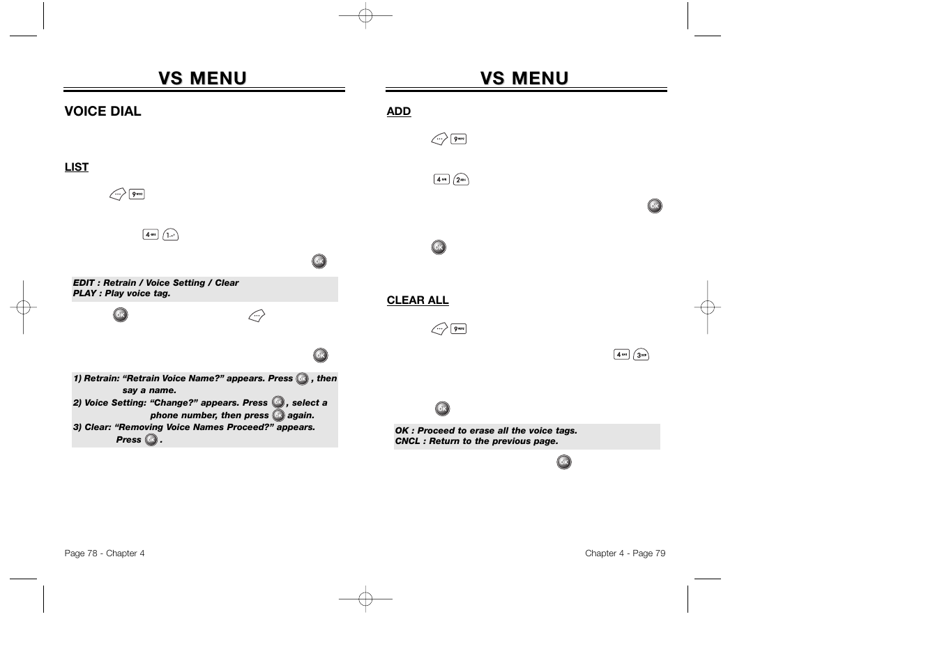 Vs menu | Audiovox CDM 8500 User Manual | Page 41 / 76