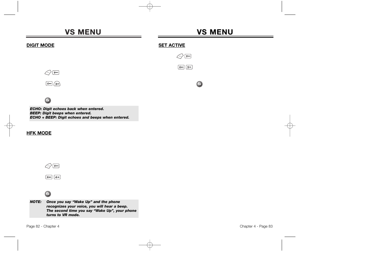 Vs menu | Audiovox CDM 8500 User Manual | Page 43 / 76