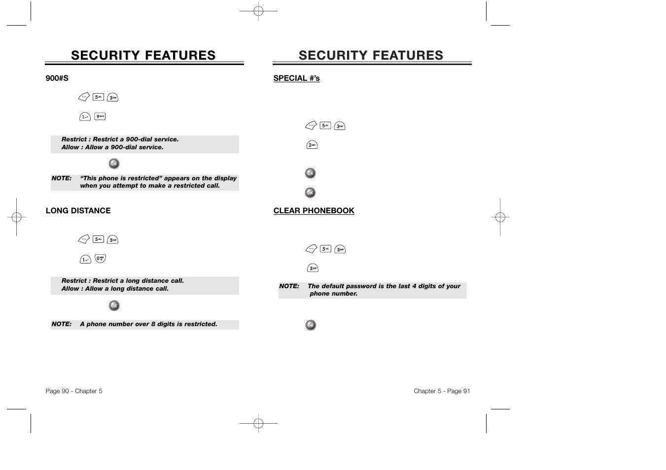 Security fea, Security fea tures tures | Audiovox CDM 8500 User Manual | Page 47 / 76
