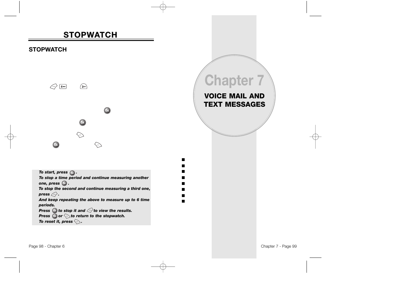 Chapter 7, Stopw, Stopw a a tch tch | Audiovox CDM 8500 User Manual | Page 51 / 76