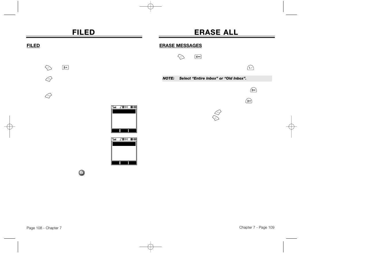 Filed, Filed erase all erase all | Audiovox CDM 8500 User Manual | Page 56 / 76