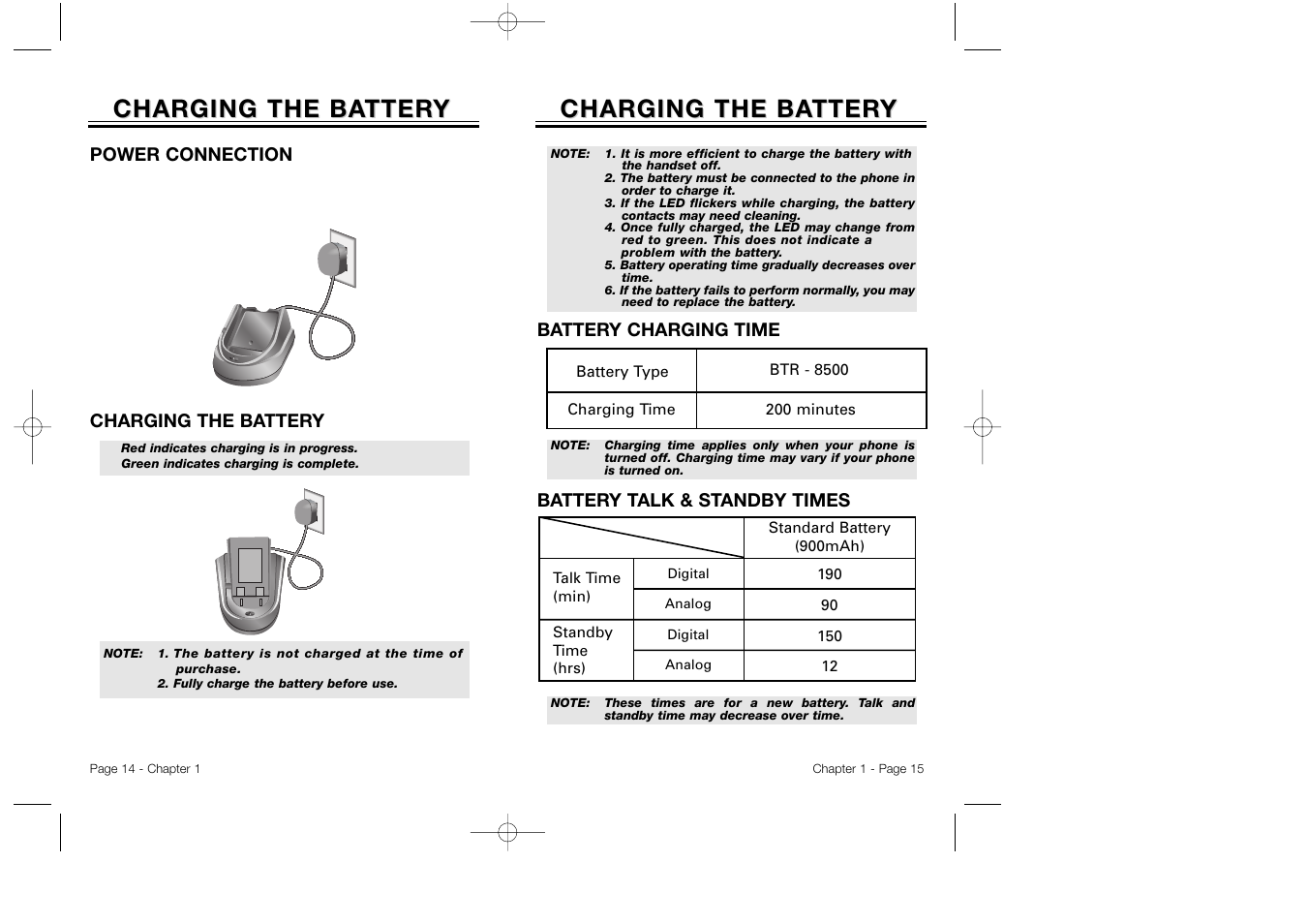 Charging the ba, Charging the ba tter tter y y | Audiovox CDM 8500 User Manual | Page 9 / 76