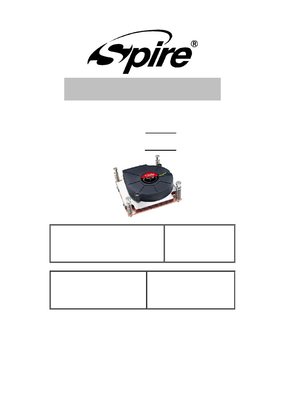 Spire POSITIVO 1U / SP953-1U User Manual | 10 pages